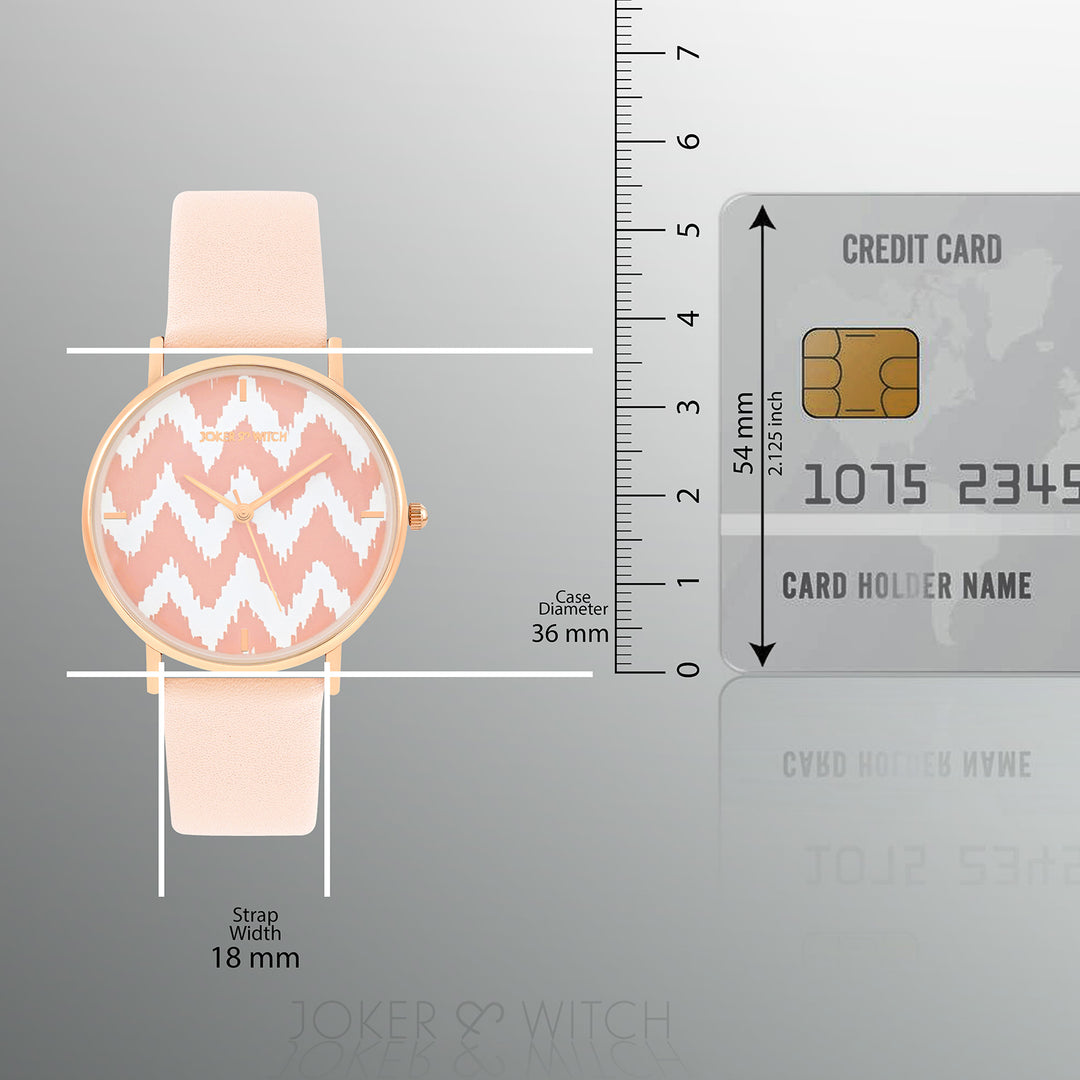 Printed Roseate Pink Medium Dial PU Strap Women's Watch