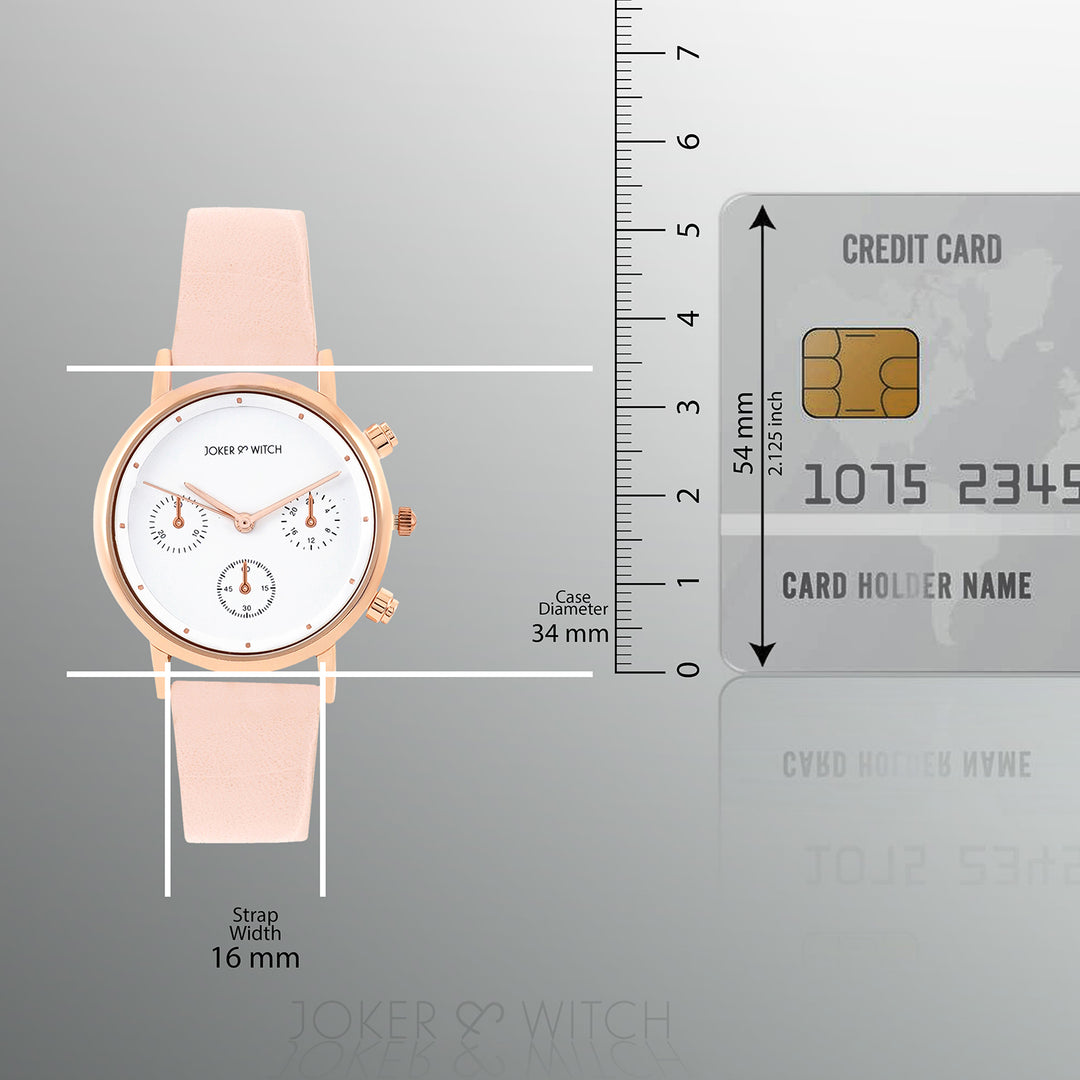 Boston White Medium Dial Pink PU Strap Women's Watch