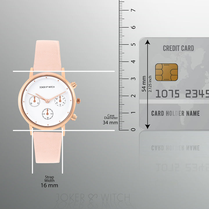 Boston White Medium Dial Pink PU Strap Women's Watch