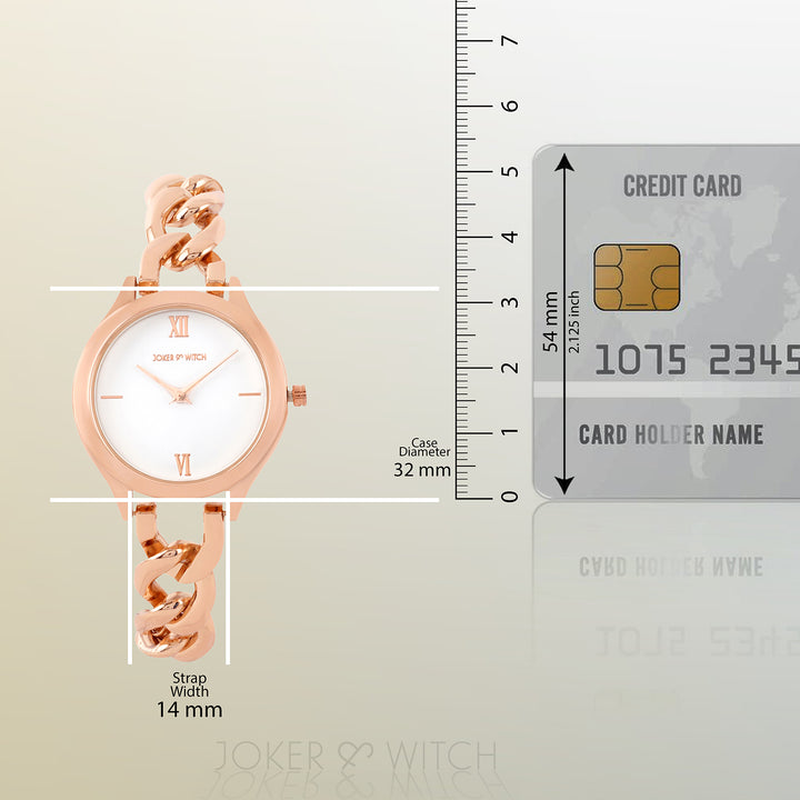 Vegas White Medium Dial Rose Gold Bracelet Strap Women's Watch