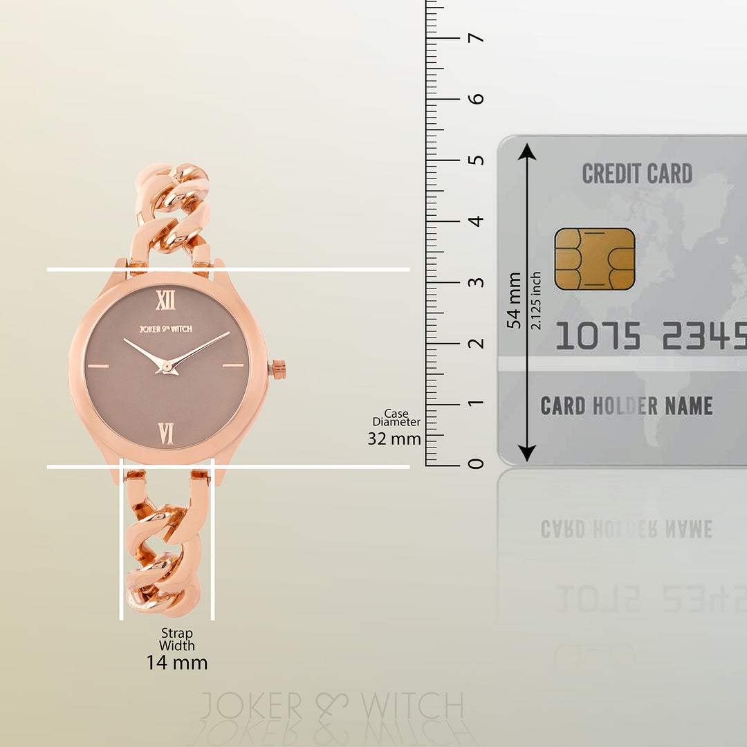 Vegas Taupe Medium Dial Rose Gold Bracelet Strap Women's Watch