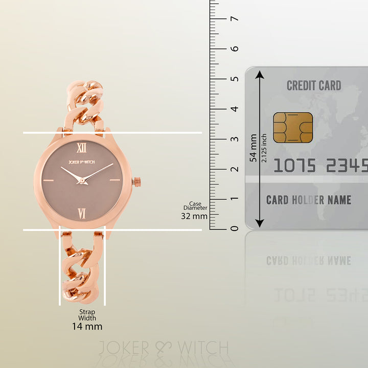 Vegas Taupe Medium Dial Rose Gold Bracelet Strap Women's Watch