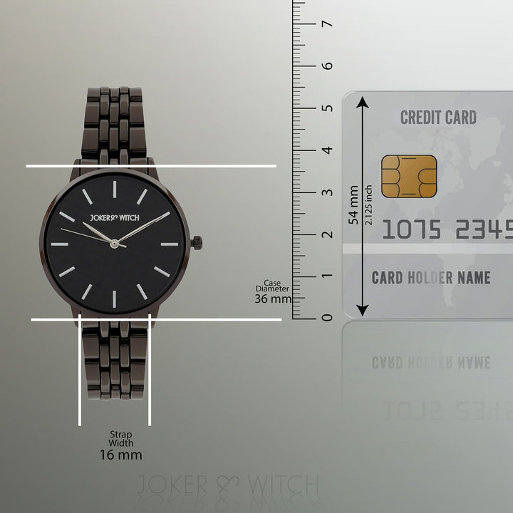 Mini Nebula Black Medium Dial Linked Chain Strap Women's Watch