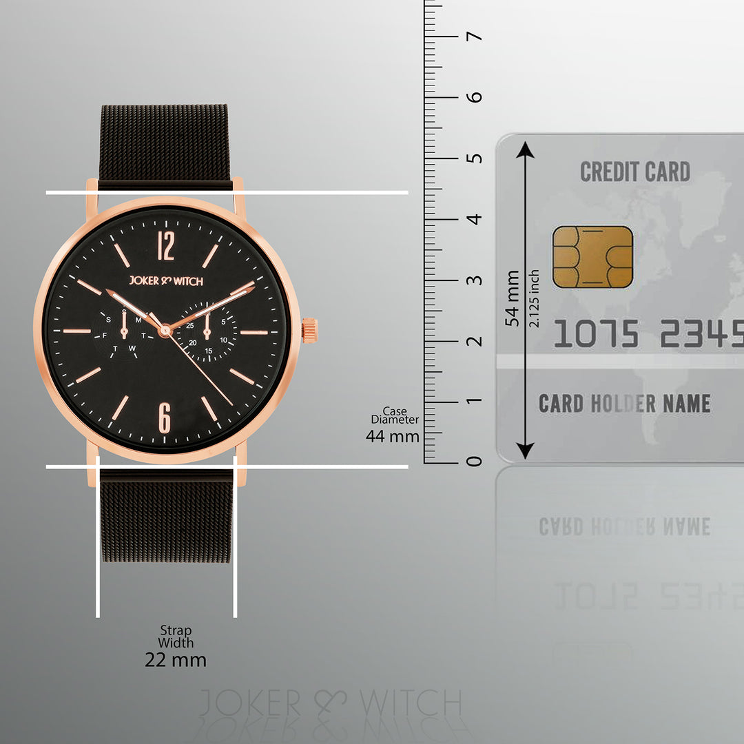 Agera Black Large Dial Mesh Strap Men's Watch