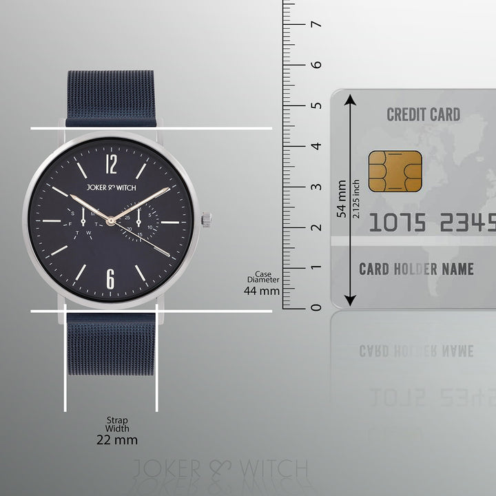 Agera Blue Large Dial Mesh Strap Men's Watch