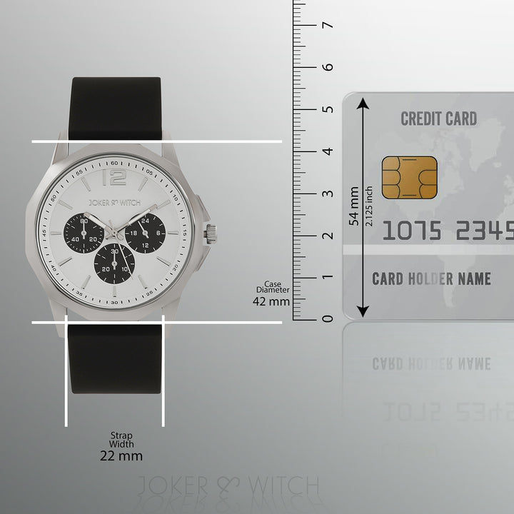 Spyder White Large Hexagon Dial Black Silicone Strap Men's Watch