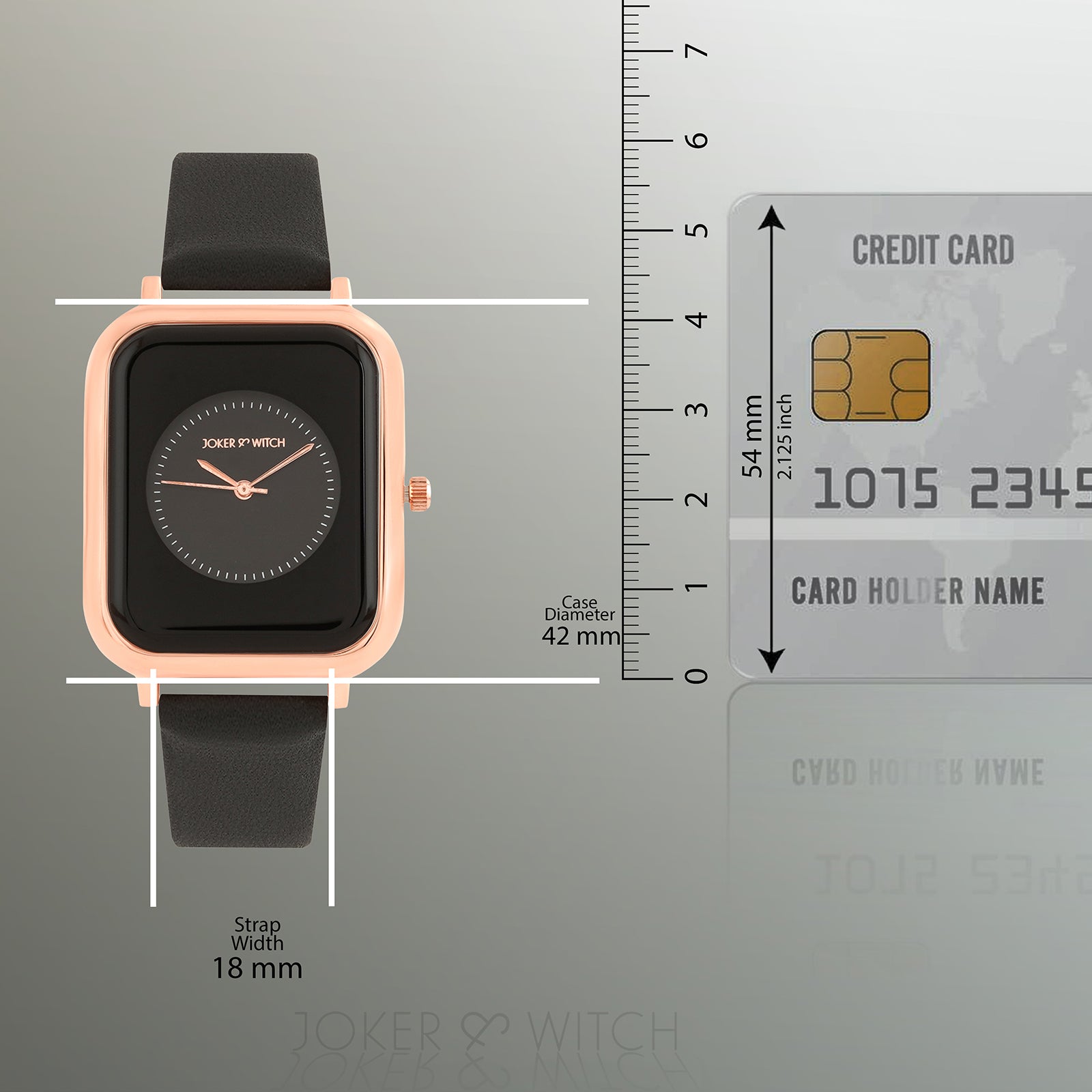 Joker & Witch Utopia Rosegold Black PU Strap Watch For Women