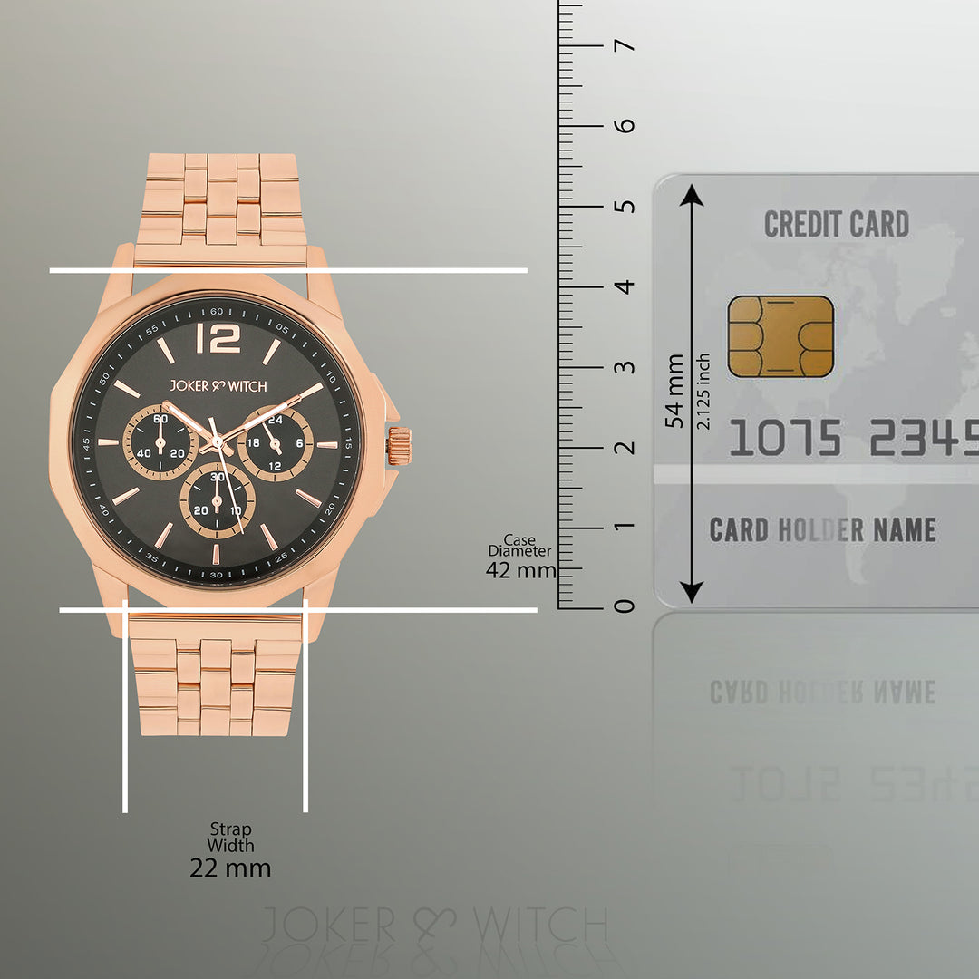 Daytona Grey Large Dial Rose Gold Linked Chain Strap Men's Watch