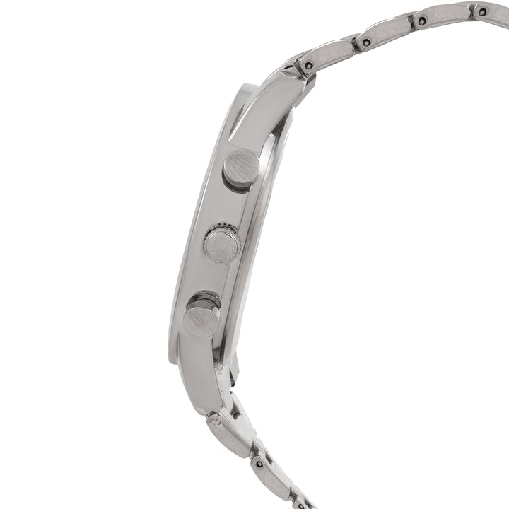 Kasdan Blue Large Dial Silver Linked Chain Strap Men's Watch