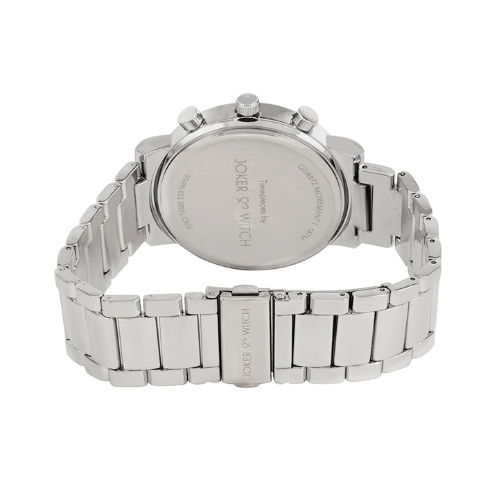 Pierce Black Large Dial Silver Linked Chain Strap Men's Watch