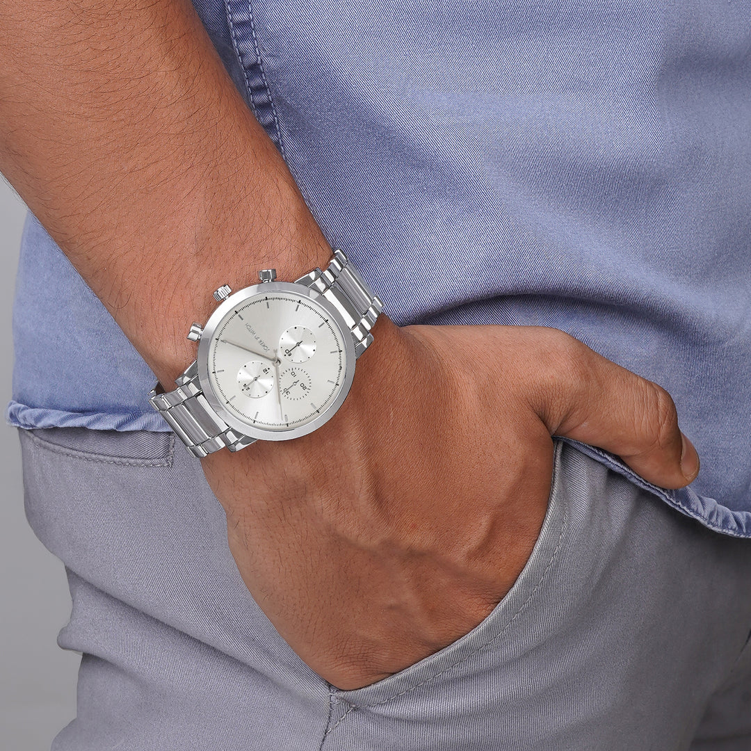 Shop online Pierce All Silver Metallic Strap Watch by Joker