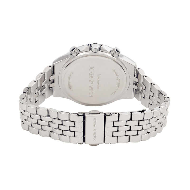 Connery Blue Large Dial Silver Linked Chain Strap Men's Watch