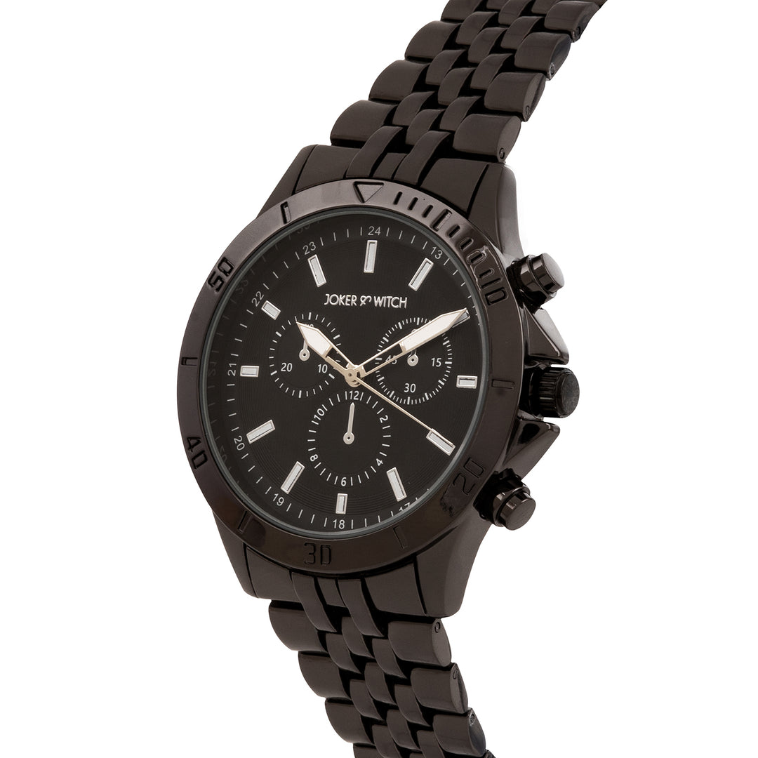 Connery Black Large Dial Linked Chain Strap Men's Watch