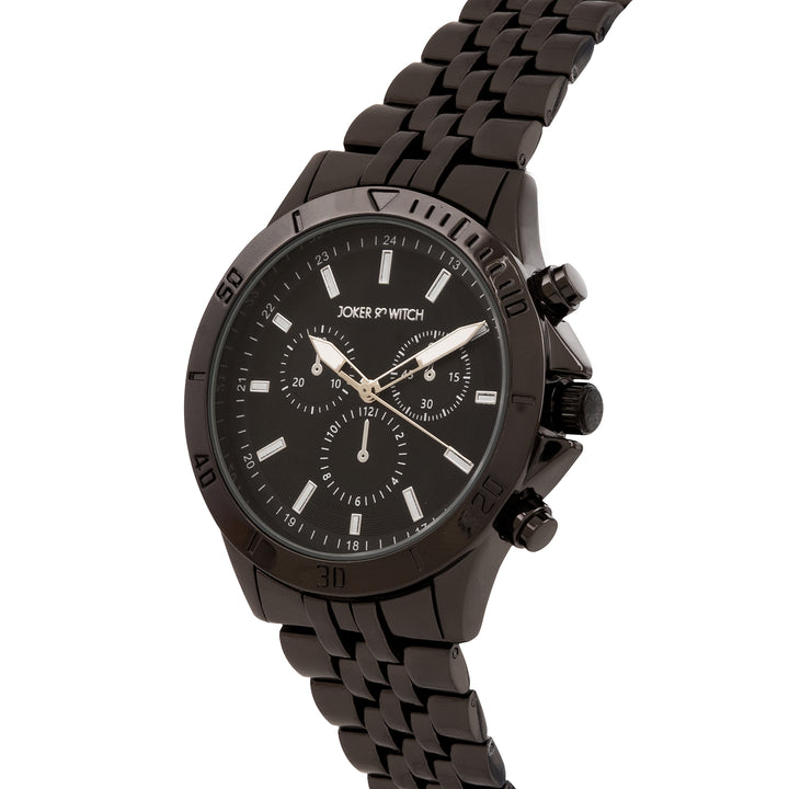 Connery Black Large Dial Linked Chain Strap Men's Watch