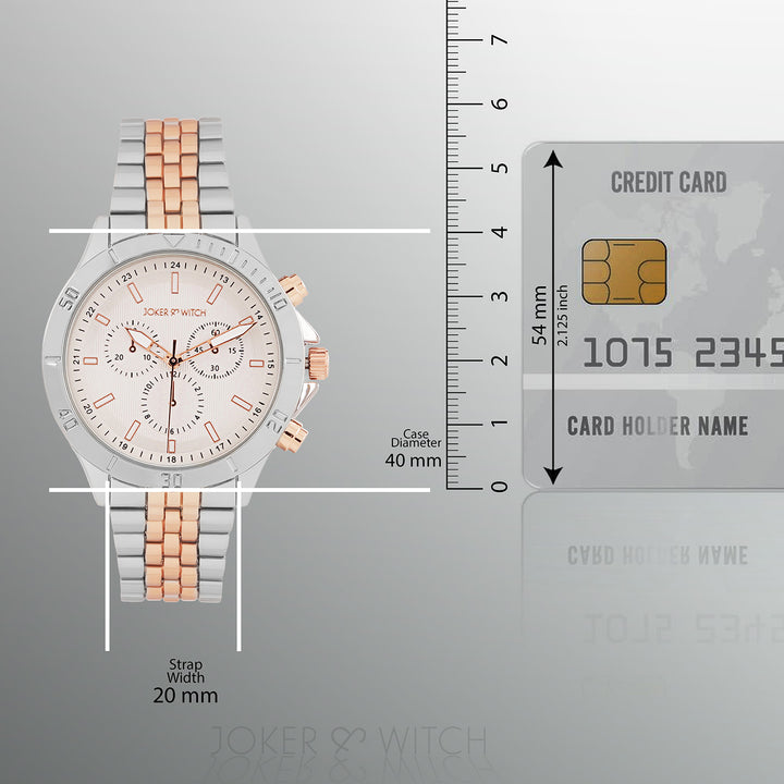 Shop online Connery White Dial Dualtone Metallic Strap Watch by