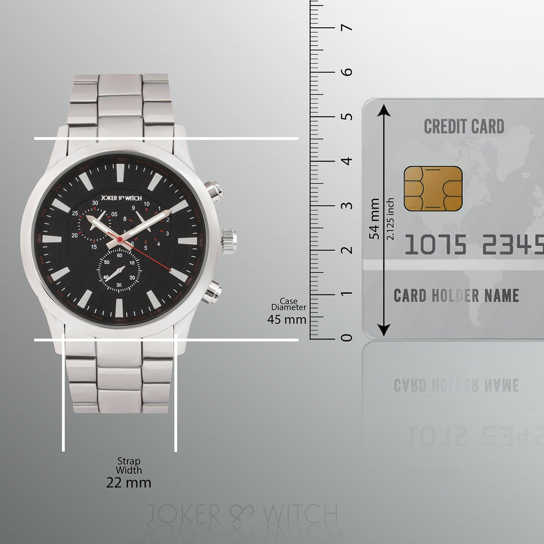 Vader Black XLarge Dial Silver Linked Chain Strap Men's Watch