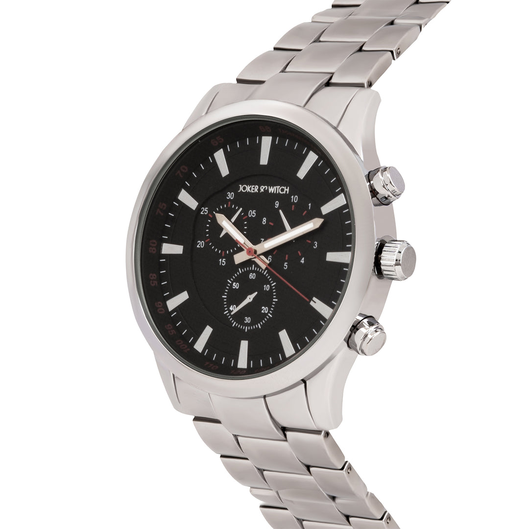 Vader Black XLarge Dial Silver Linked Chain Strap Men's Watch