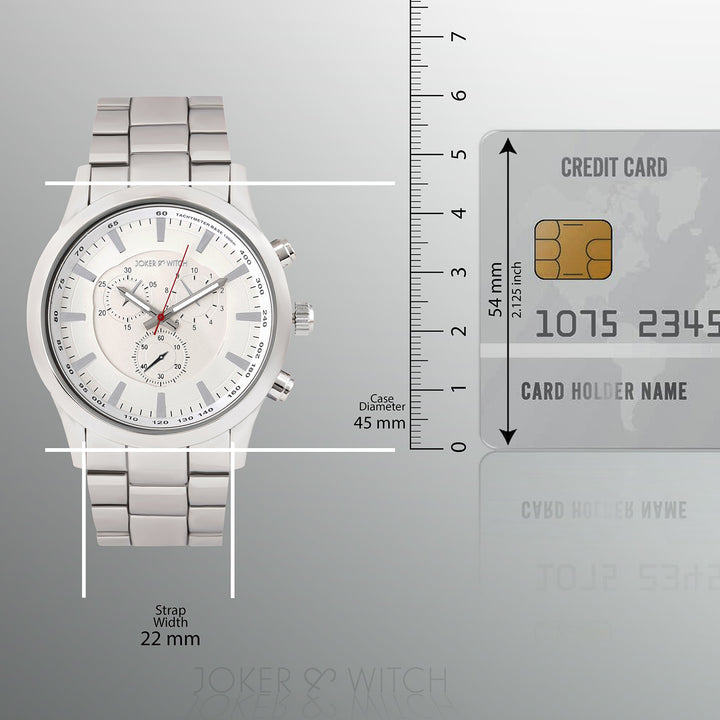 Vader White XLarge Dial Silver Linked Chain Strap Men's Watch