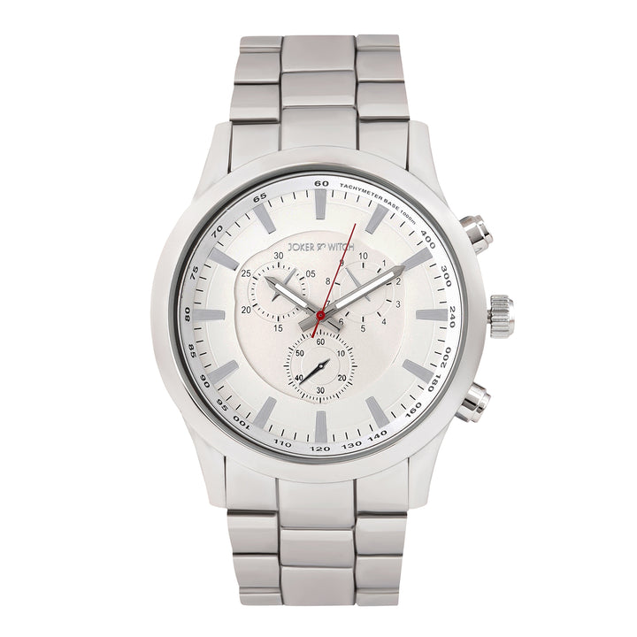 Vader White XLarge Dial Silver Linked Chain Strap Men's Watch