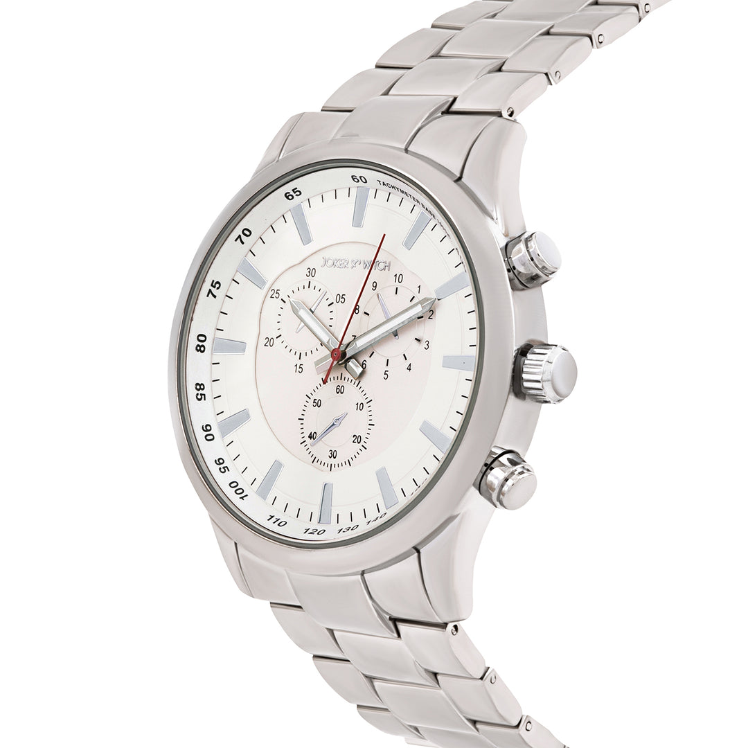 Vader White XLarge Dial Silver Linked Chain Strap Men's Watch