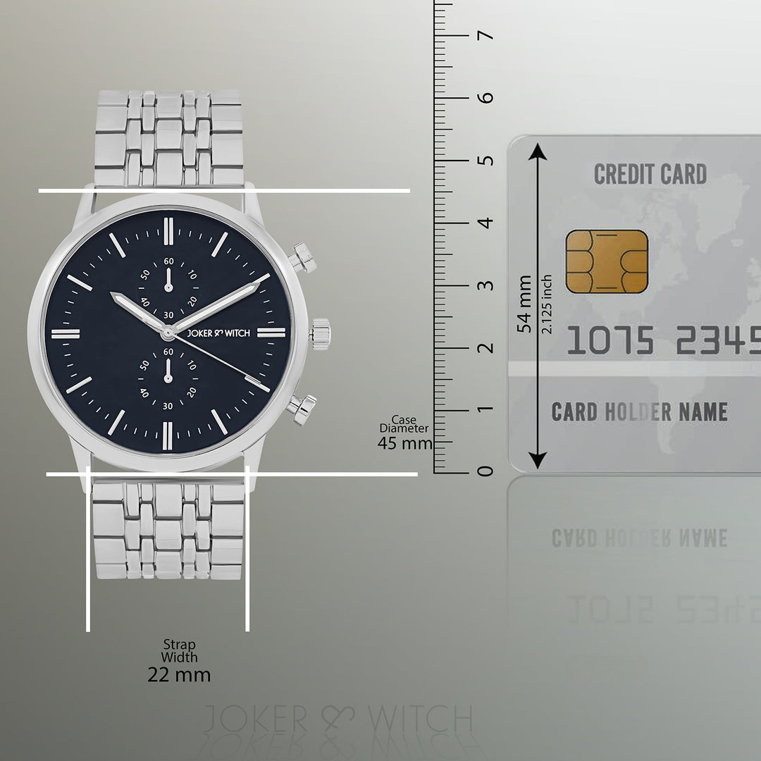 Niko Blue Large Dial Silver Linked Chain Strap Men's Watch