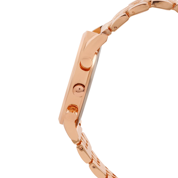 Niko Black Large Dial Rose Gold Linked Chain Strap Men's Watch