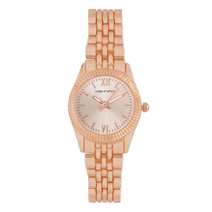 Arina Rose Gold Mini Dial Linked Chain Strap Women's Watch