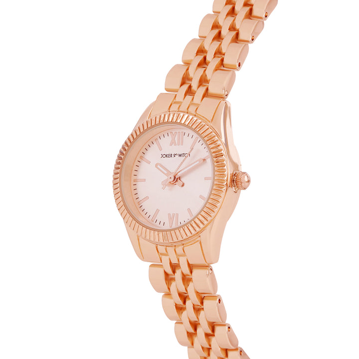 Arina Rose Gold Mini Dial Linked Chain Strap Women's Watch