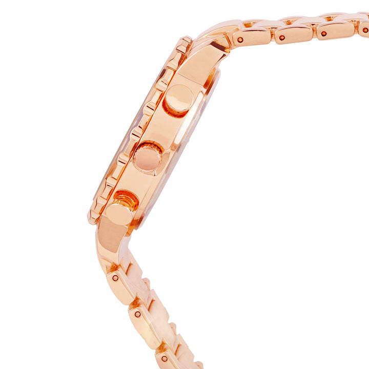 Taye Rose Gold Large Dial Linked Chain Strap Women's Watch