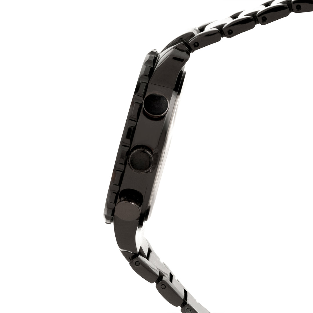 Taye Taupe Large Dial Gunmetal Linked Chain Strap Unisex Watch