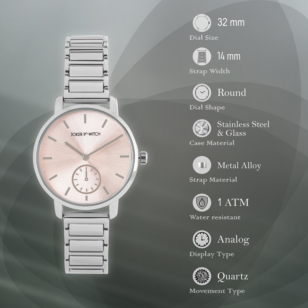 Shop online Taila Silver Metallic Strap Watch by Joker & Witch