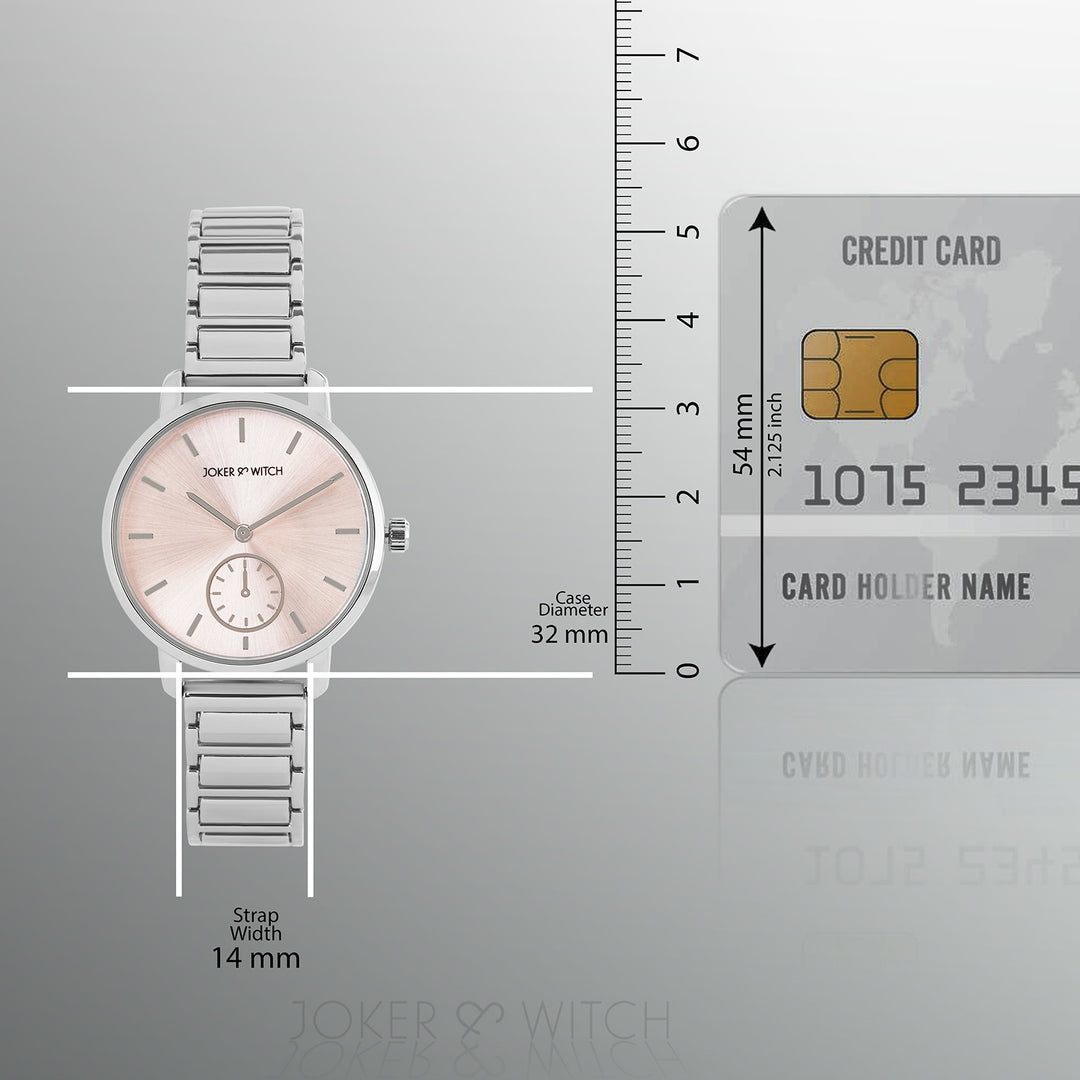 Taila Pink Medium Dial Silver Linked Chain Strap Women's Watch