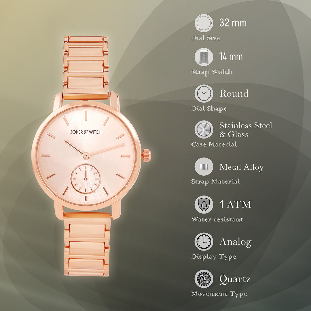 Taila Rose Gold Medium Dial Linked Chain Strap Women's Watch