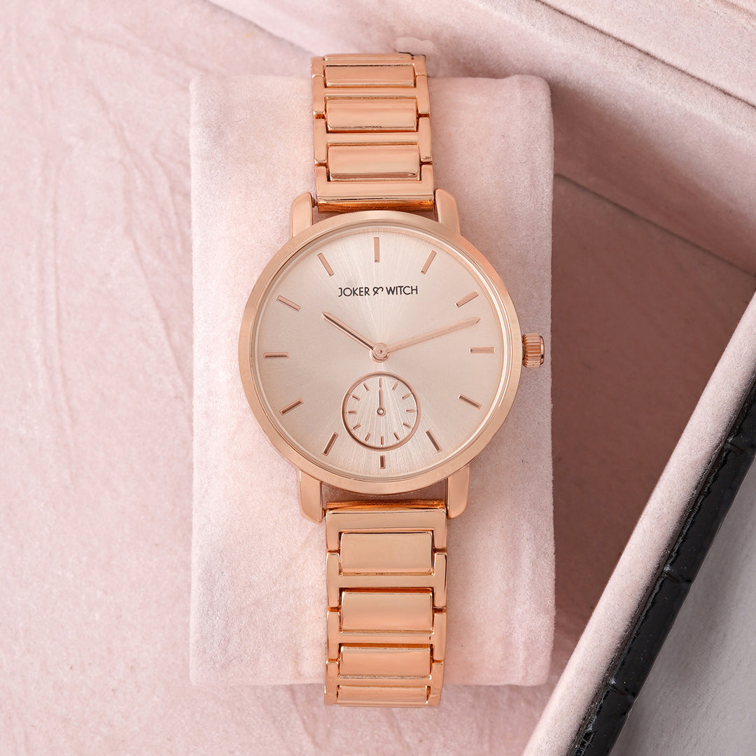 Taila Rose Gold Medium Dial Linked Chain Strap Women's Watch