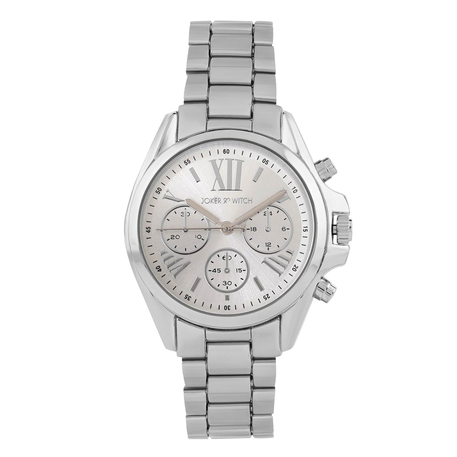 Shop online Meghan All Silver Metallic Strap Watch by Joker