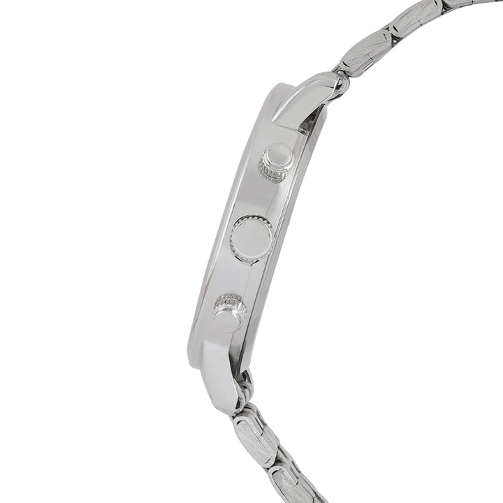 Dracary Black Large Dial Silver Linked Chain Strap Men's Watch