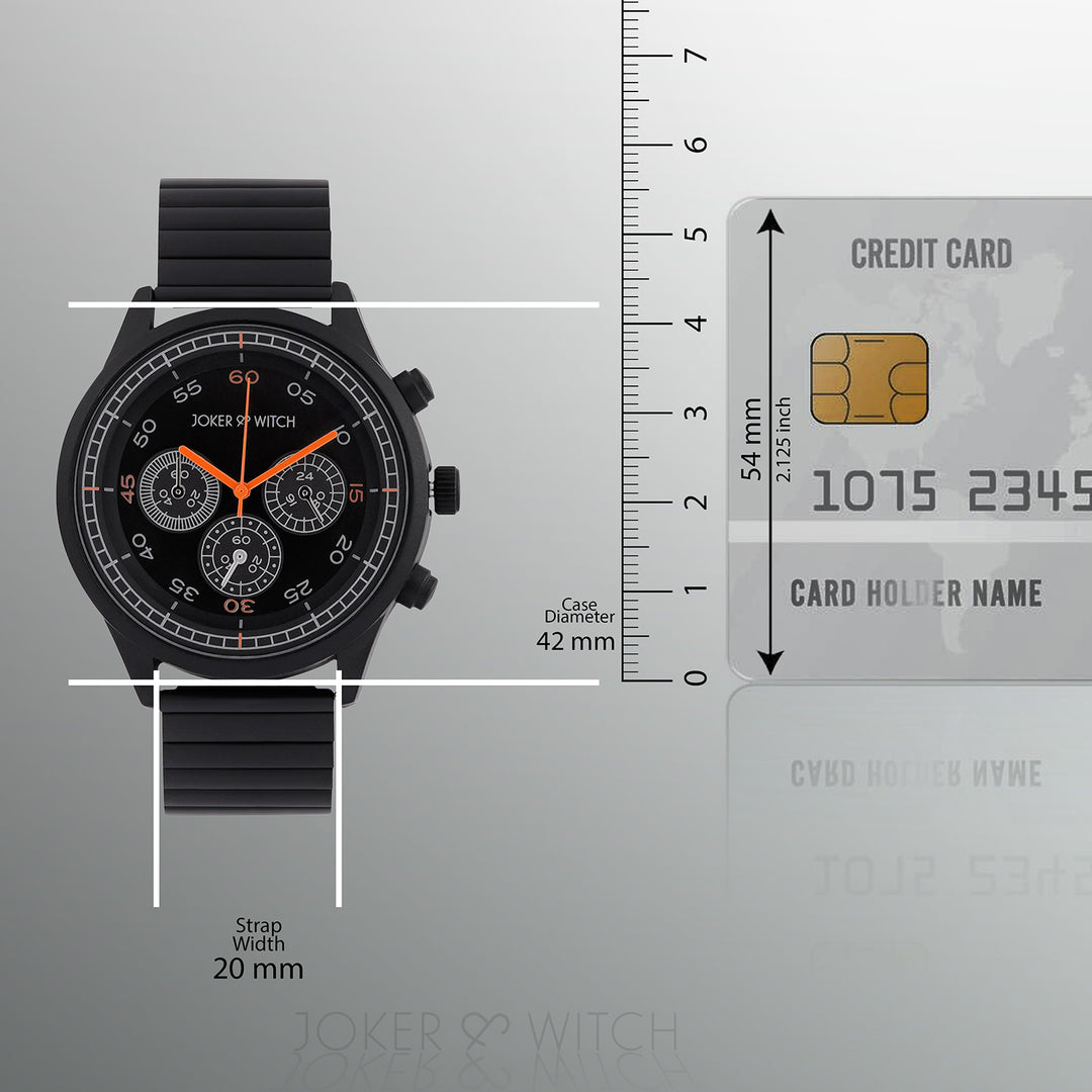 Aladar Black Large Dial Linked Chain Strap Men's Watch