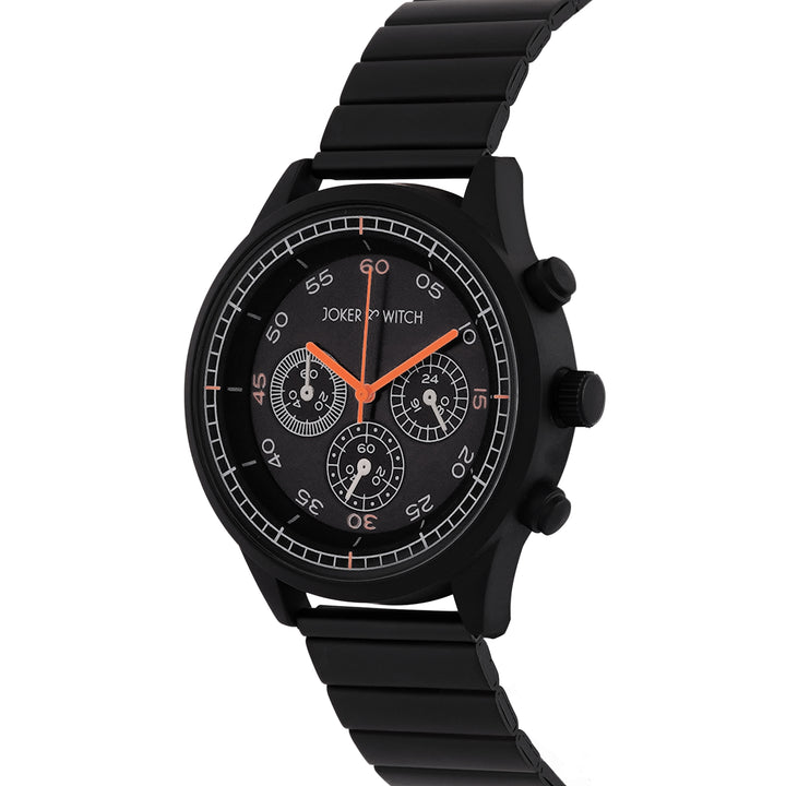 Aladar Black Large Dial Linked Chain Strap Men's Watch