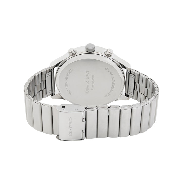 Ajax White Large Dial Silver Linked Chain Strap Men's Watch