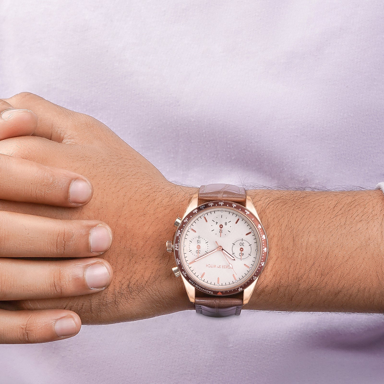 Shop online Legolas Rosegold Croc Strap Watch by Joker & Witch