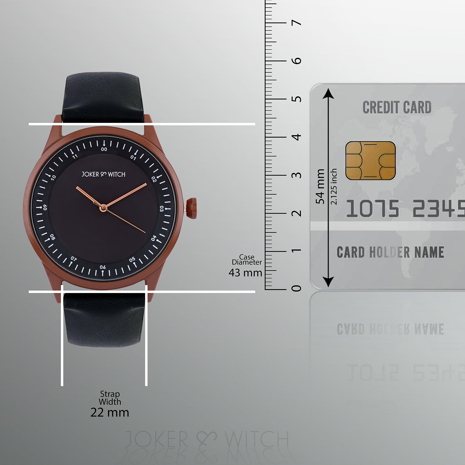 Shop online Bosco Black Dial Copper Case Pu Strap Watch by Joker