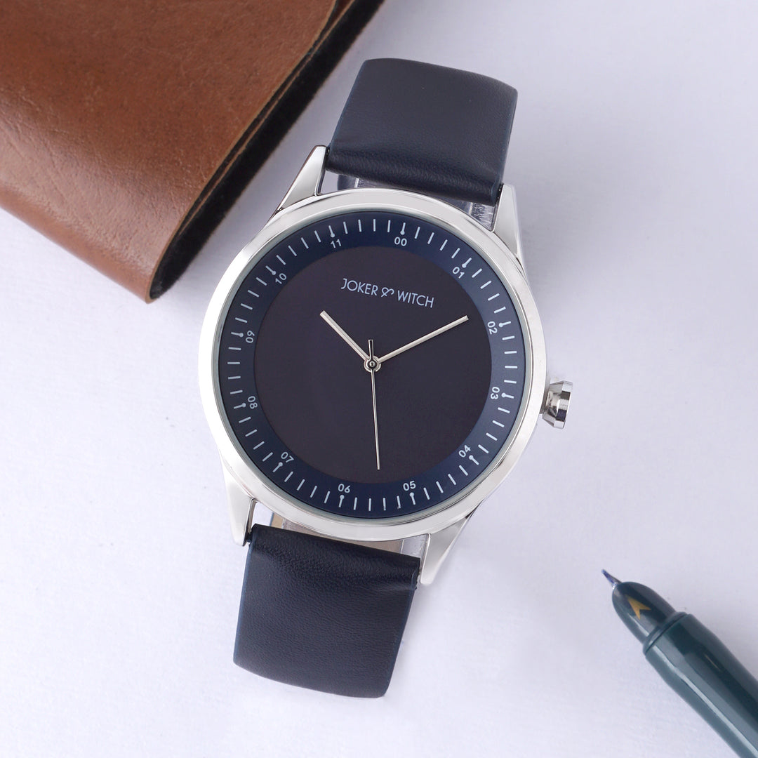 Bosco Blue Large Dial PU Strap Men's Watch