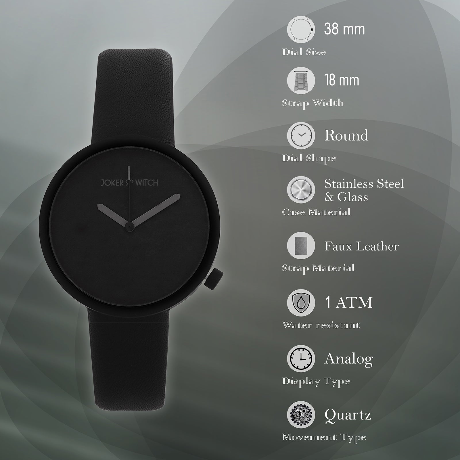 Shop online Murdoc All Black Pu Strap Watch by Joker & Witch