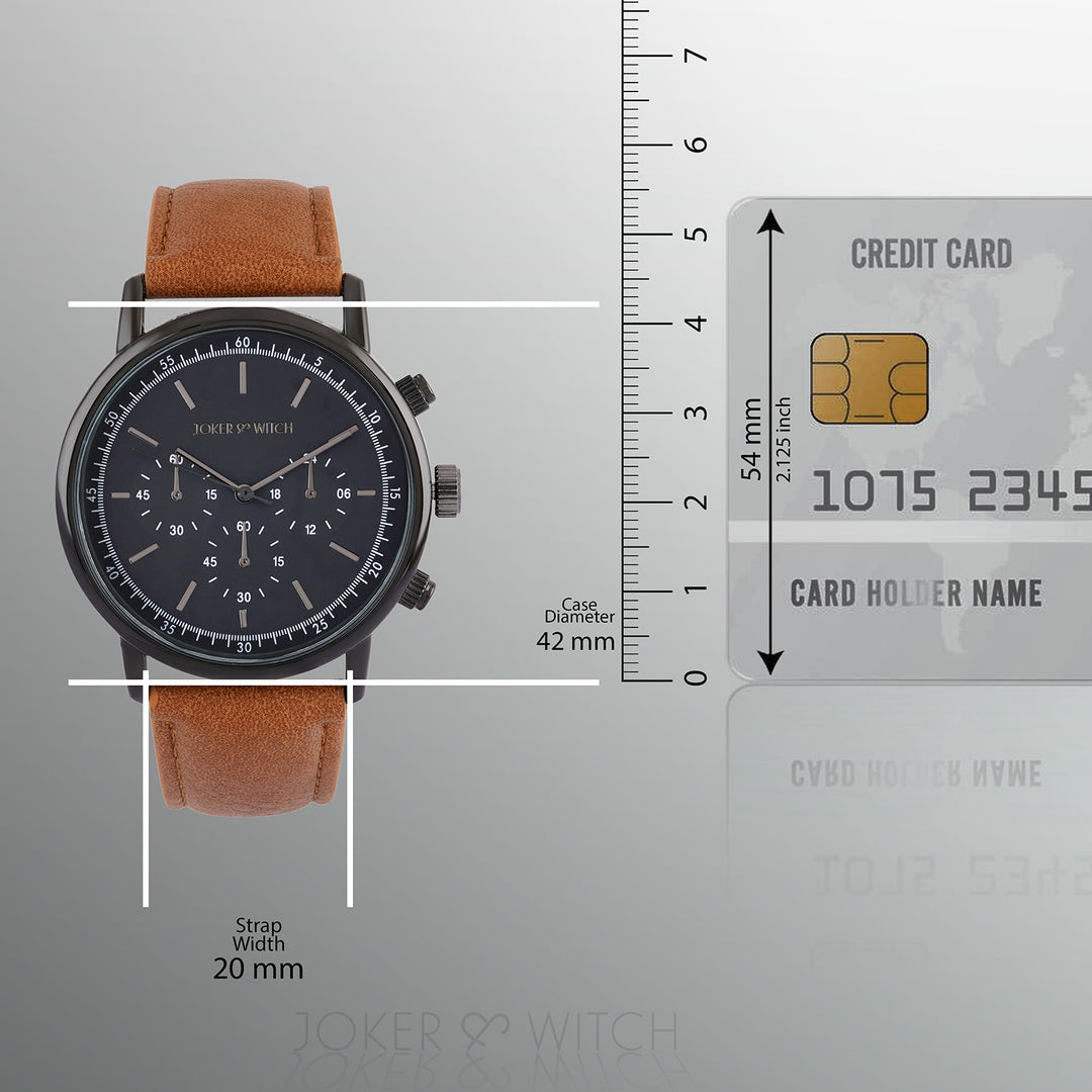 Laanda Grey Large Dial Brown PU Strap Men's Watch