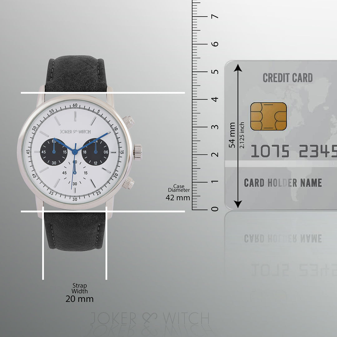 Laanda White Large Dial Grey PU Strap Men's Watch