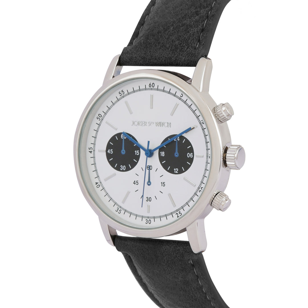 Laanda White Large Dial Grey PU Strap Men's Watch