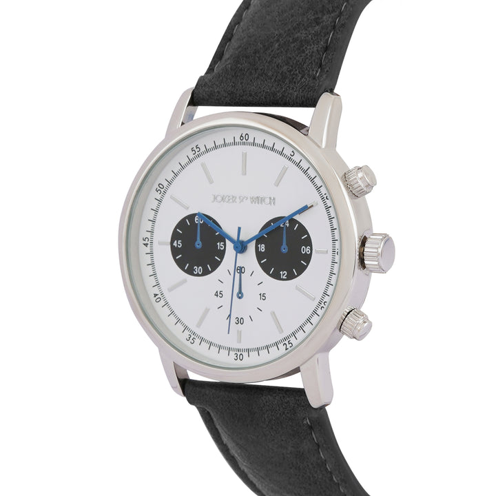 Laanda White Large Dial Grey PU Strap Men's Watch