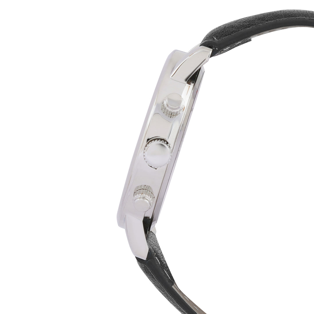 Laanda White Large Dial Grey PU Strap Men's Watch