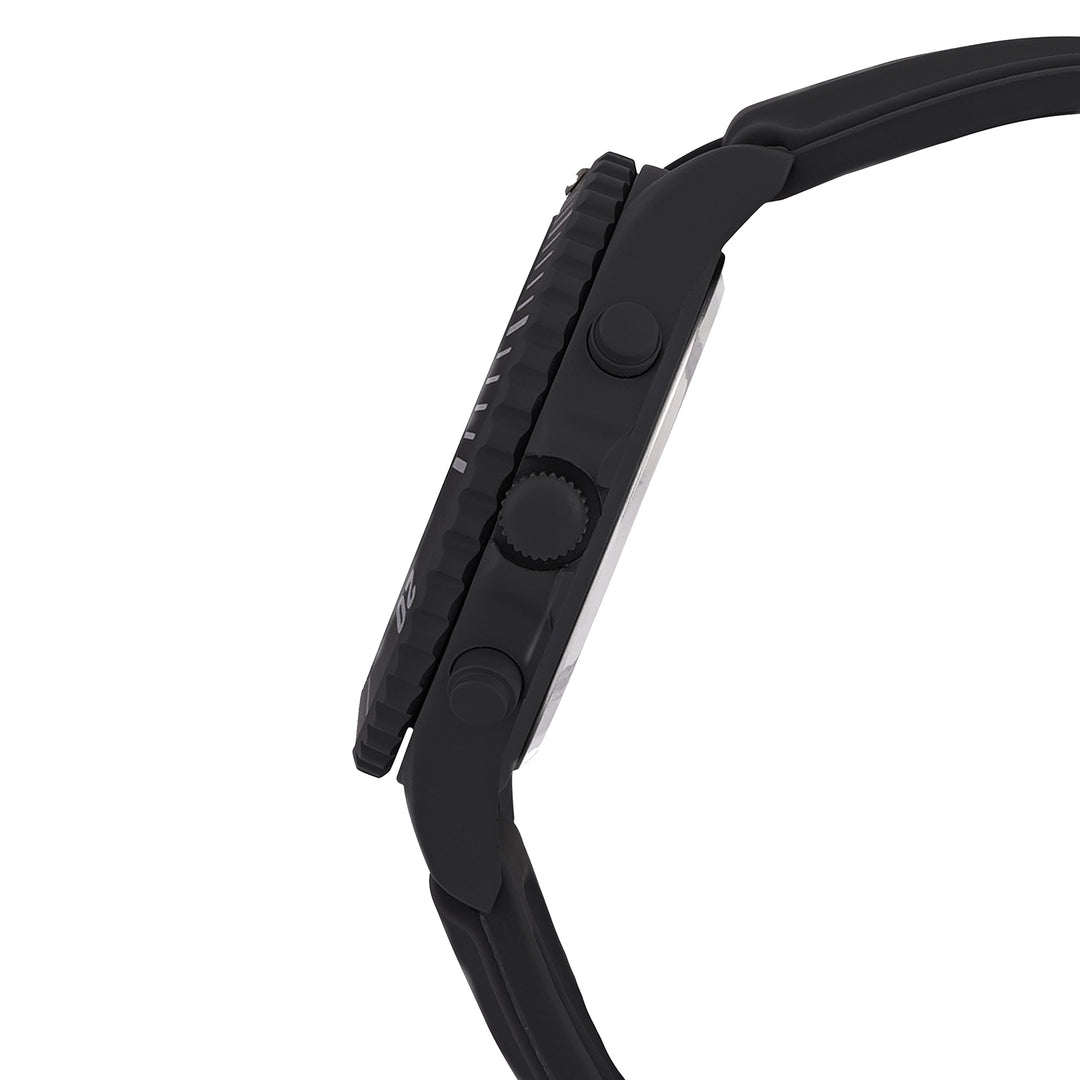 Spacey Black XLarge Dial Silicone Strap Men's Watch