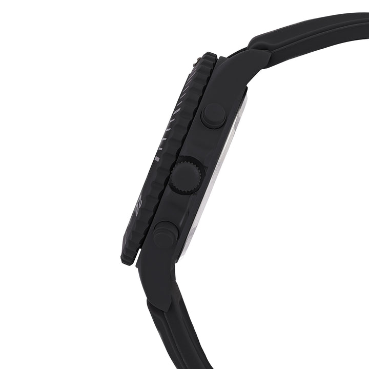 Spacey Black XLarge Dial Silicone Strap Men's Watch